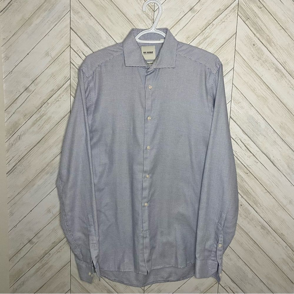 Ben Sherman blue patterned button down shirt